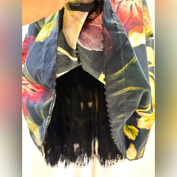 AGUA Tonia Paramo strapless lace-trimmed embellished floral-print cotton dress - Picture 15 of 17